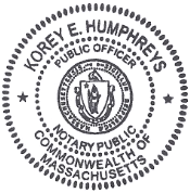Korey Humphreys' Official Notary Public Seal